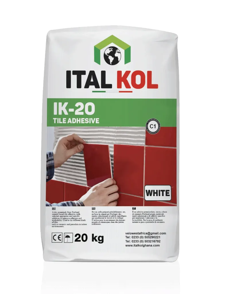 [IK20-GRAYTILEADHESIVEITALKOL20KG] IK20 GRAY TILE ADHESIVE ITALKOL 20KG